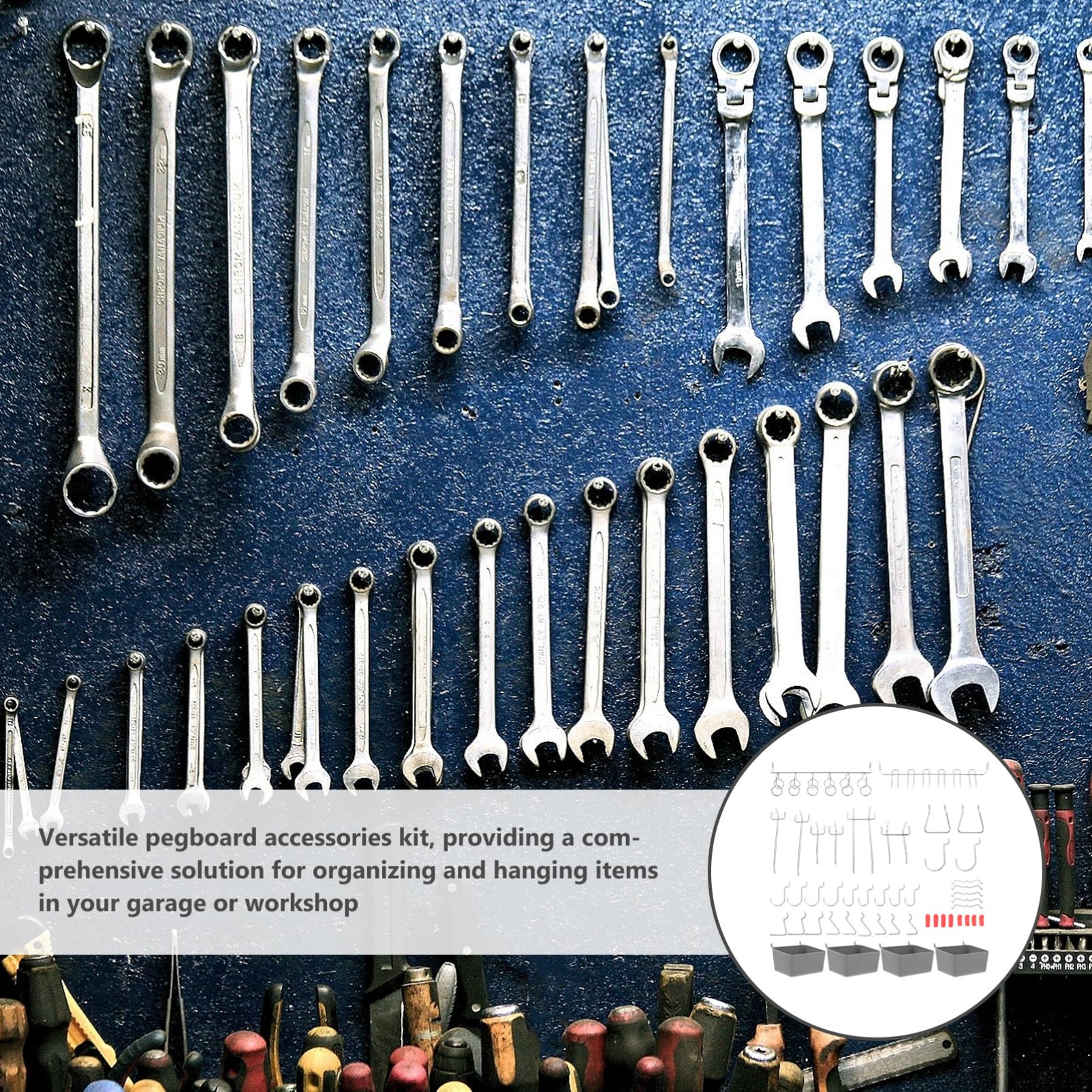 114stücke Teiliges Pegboard-haken Und Aufbewahrungsbehältern Für Garage Und Bastelräume Vielseitige Aufbewahrungslösung Für Ordnung Und Übersicht