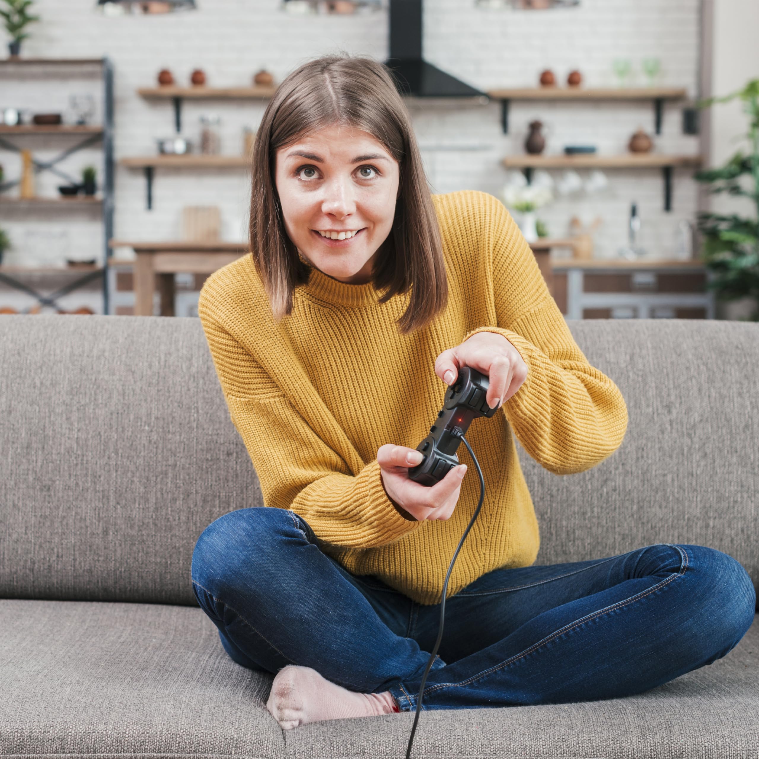 Retoo Kontroler PC PS3, Pad Joystick, Gry, Kabel, Podwójna wibracja Turbo Przyciski przednie Gamepad TV Bezpośrednie wejście Układ typu Plug Play Układ przypominający konsolę, przyciski D-Pad, wygodny