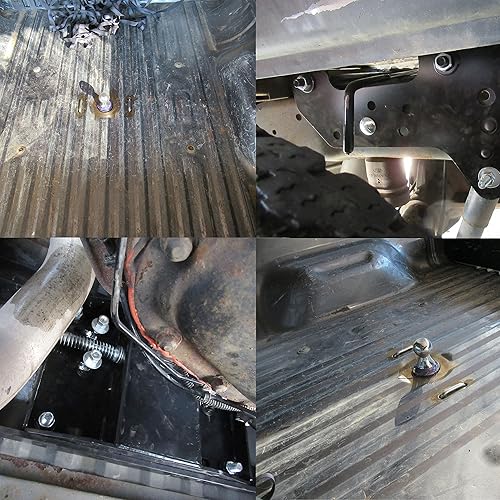 Miniatura 8 de ECOTRIC Enganche de remolque de cuello de cisne compatible con Ford F250 F350 1999-2016 Super Duty Kit completo de sistema de enganche de riel de