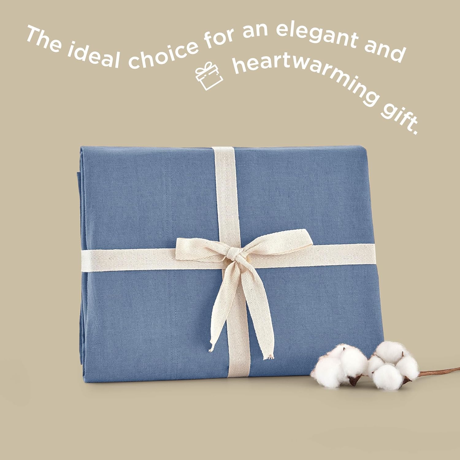 Bedsure Linen Sheets - King Size Sheets, Blend from Linen Cotton Bedsheets, Breathable Cotton Bedsheets, Gifts for All Seasons, 4 Pieces, Blue - Image 7