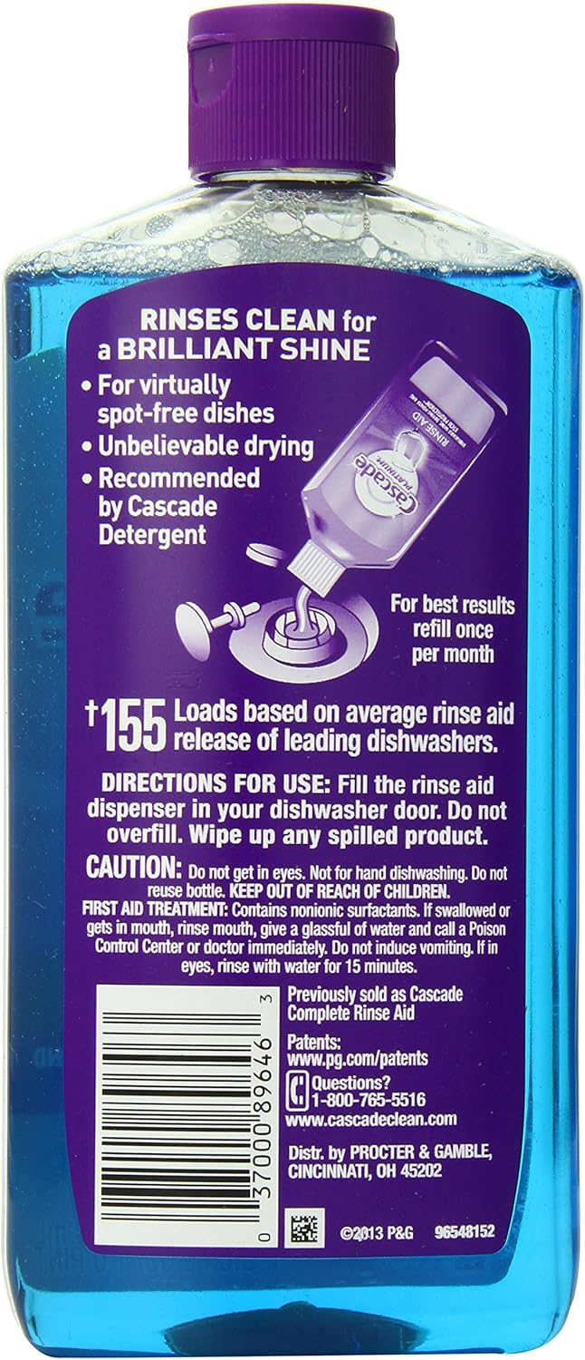 Cascade Rinse Aid Platinum Dishwasher Agent, Regular, 16 Fluid Ounce (Pack of 6) 16 Fl Oz (Pack of 6) Regular
