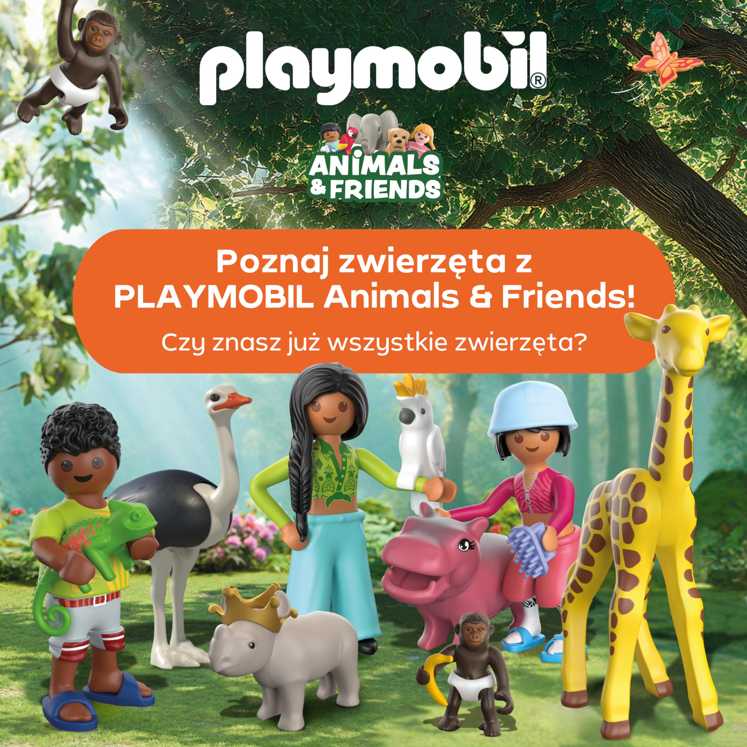 PLAYMOBIL | Animals & Friends | Zoo Park wspinaczkowy w dziczy | 3 platformy z kolejką linową i mostem wiszącym | atrakcja dla dzieci w wieku od 4 lat | 72070