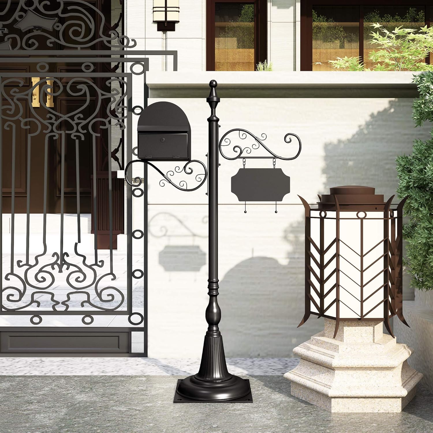 Flаѕh Dеаlѕ - 50% оƒƒ AXDT Avenues Large Mailbox & Post Black Rust Resistant Metal Heavy Duty Mailbox Includes Address Plaque, Scroll & Mounting Hardware with Ball Finial(Black) Flаѕh Dеаlѕ - 50% оƒƒ AXDT Avenues Large Mailbox & Post Black Rust Resistant Metal Heavy Duty Mailbox Includes Address Plaque, Scroll & Mounting Hardware with Ball Finial(Black)