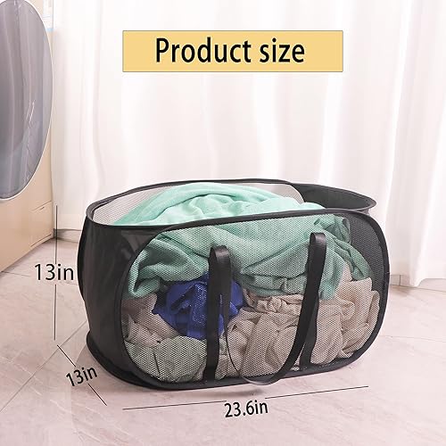 Miniatura 4 de Collapsible mesh pop-up laundry basketReinforced and elongated shoulder strap Hampers for Laundry, Clothing Storage & Room Organization, Perfect for