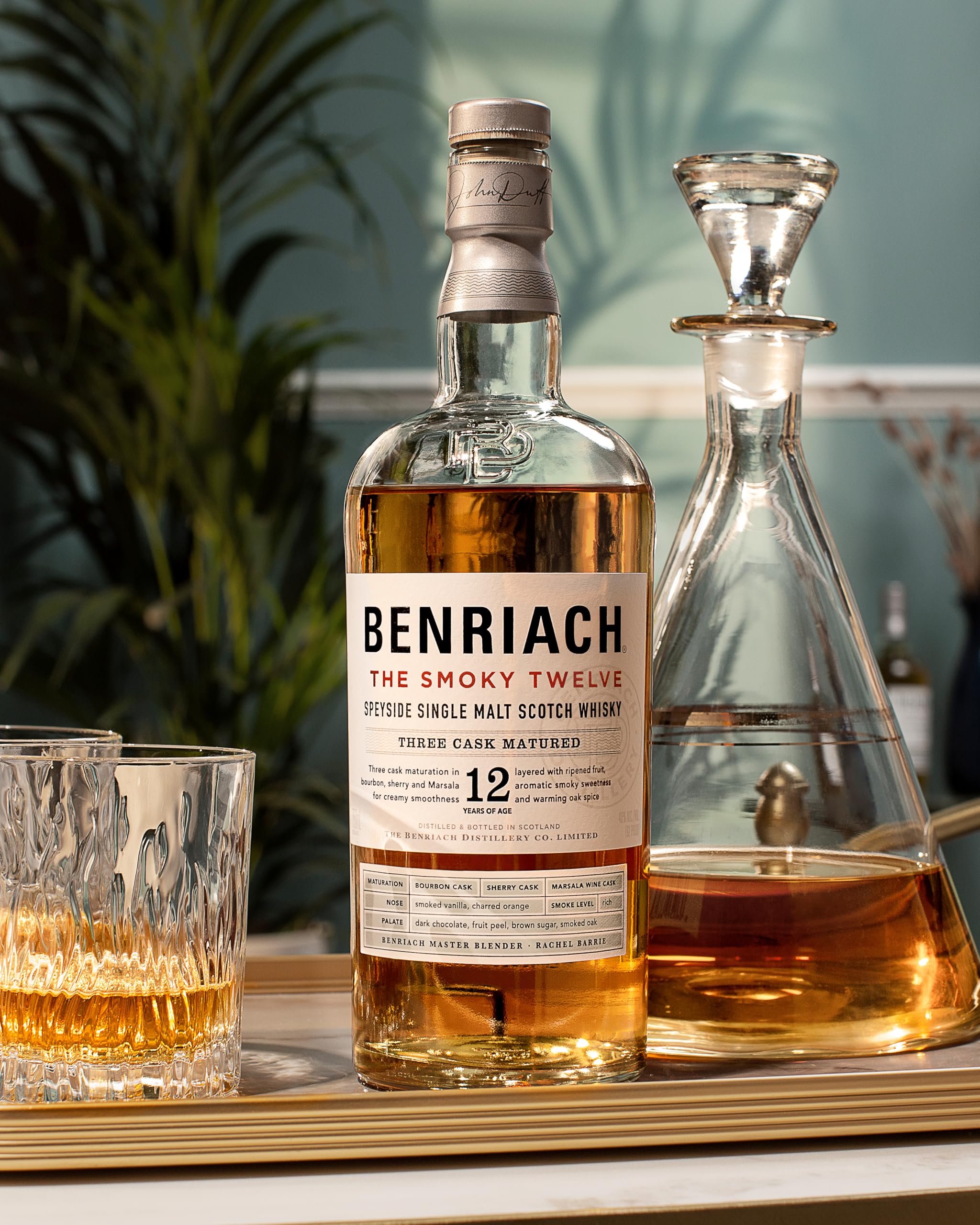 BenRiach THE SMOKY TWELVE, 12 Years Speyside Single Malt Scotch Whisky - 700ml con estuche regalo