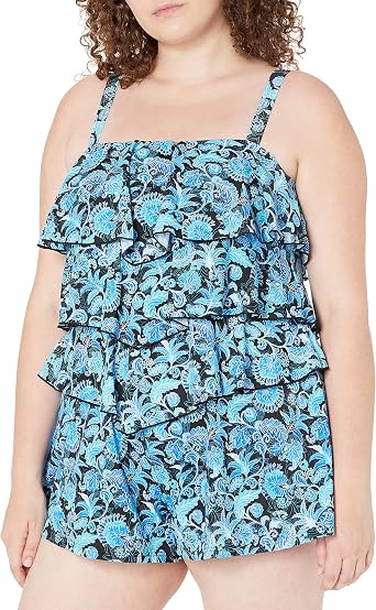 womens Bliss 3 Tiered V Hem Romper 