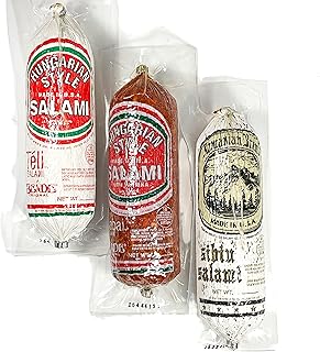 Sibiu, Csabai, Teli Salami, Hungarian and Romanian, Pork and Paprika Brand Dry Aged Sausages, Pack of 3, Gourmet Gift