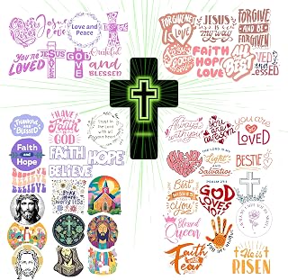 50 Bible Stickers & Positive Affirmation - Scripture Sticker - Christian Stickers for Kids, Jesus Decal for Kids, Prayer Board Supplies, Bible Sticker for Journaling, Vision Board, LDS Decal
