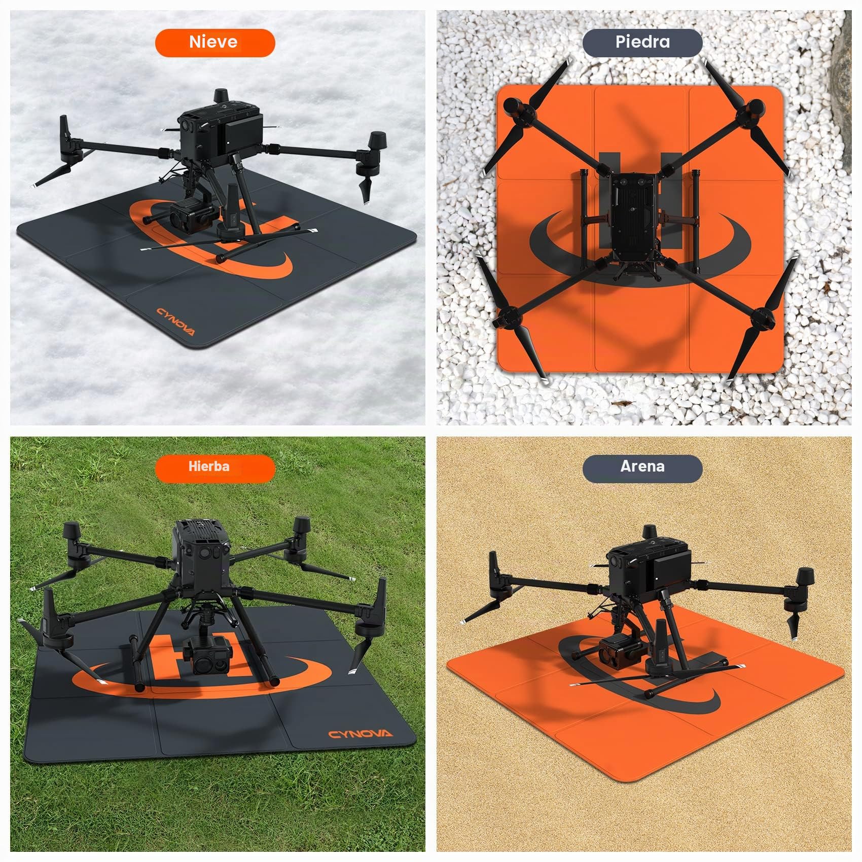 CYNOVA Drones Espacio de aterrizaje grande (100 cm), almohadilla de aterrizaje plegable para DJI Matrice 30T Worry-Free Plus/MATRICE 300 RTK/Phantom 4 RTK SE/Mavic 2 Enterprise Advanced