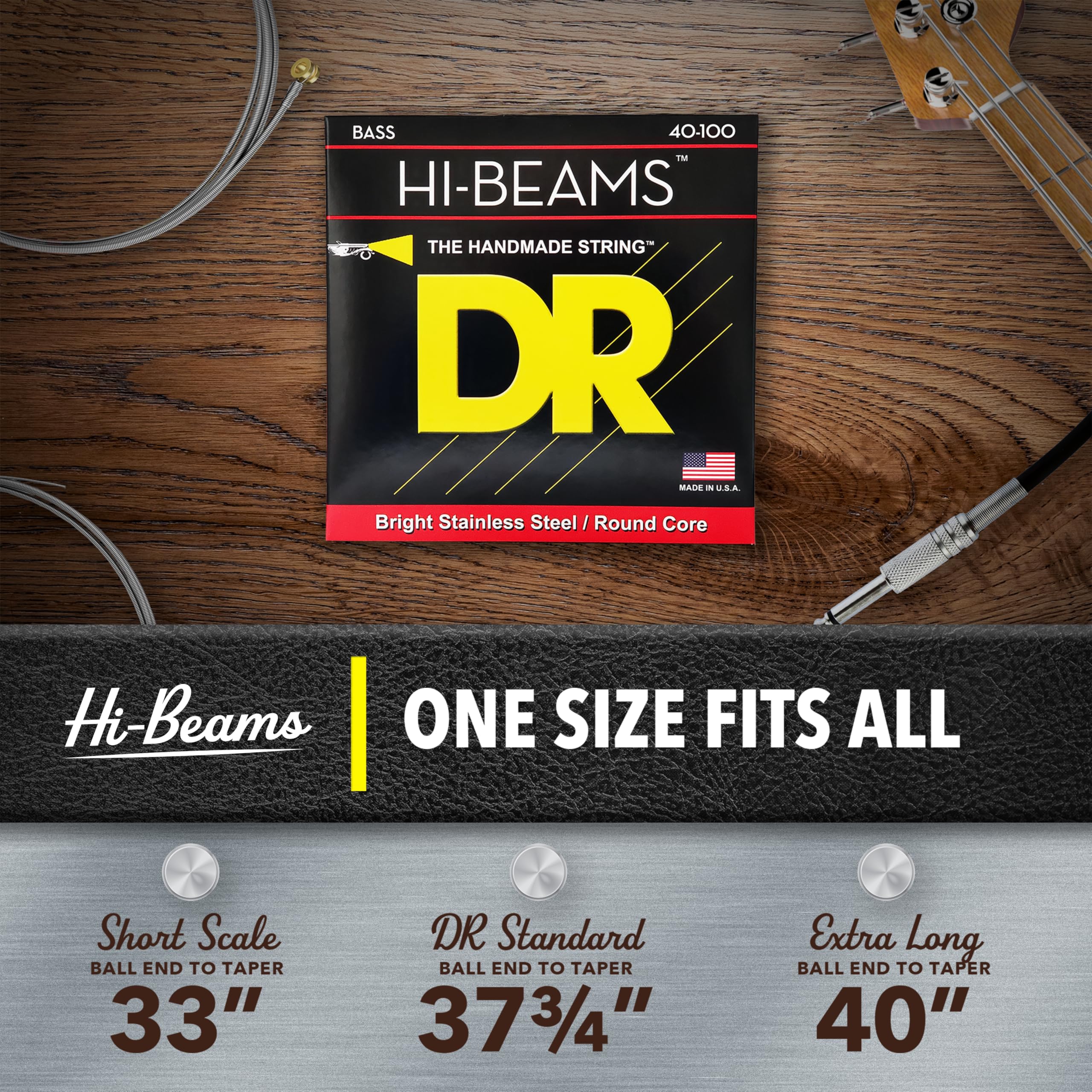 DR String LR-40 Hi-Beam Jeu de cordes pour guitare basse