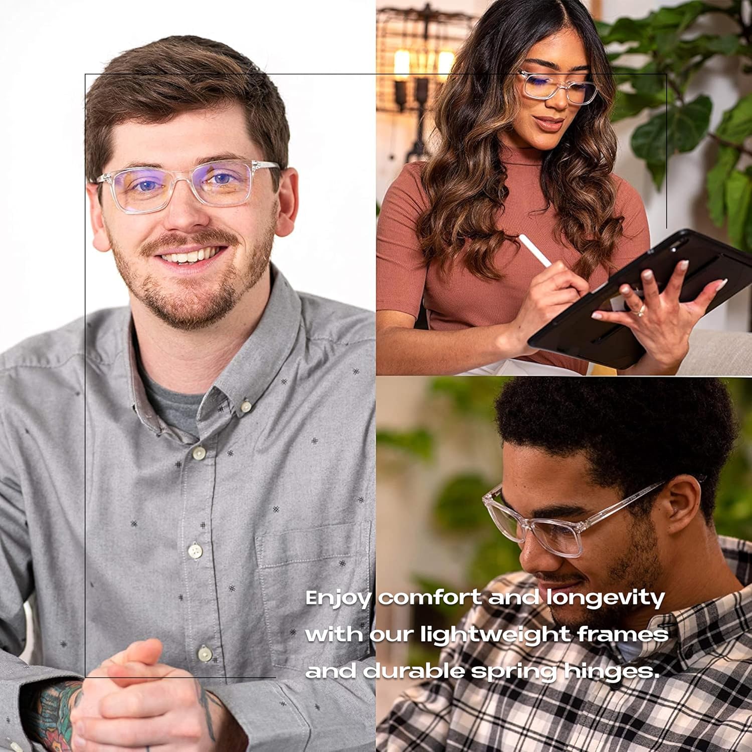 Readerest Blue Light Blocking Reading Glasses Computer Eyeglasses With Thin Reflective Lens, Antiglare, Eye Strain, UV Protection, Stylish For Men And Women (Clear, 0.0 Magnification) - Image 7