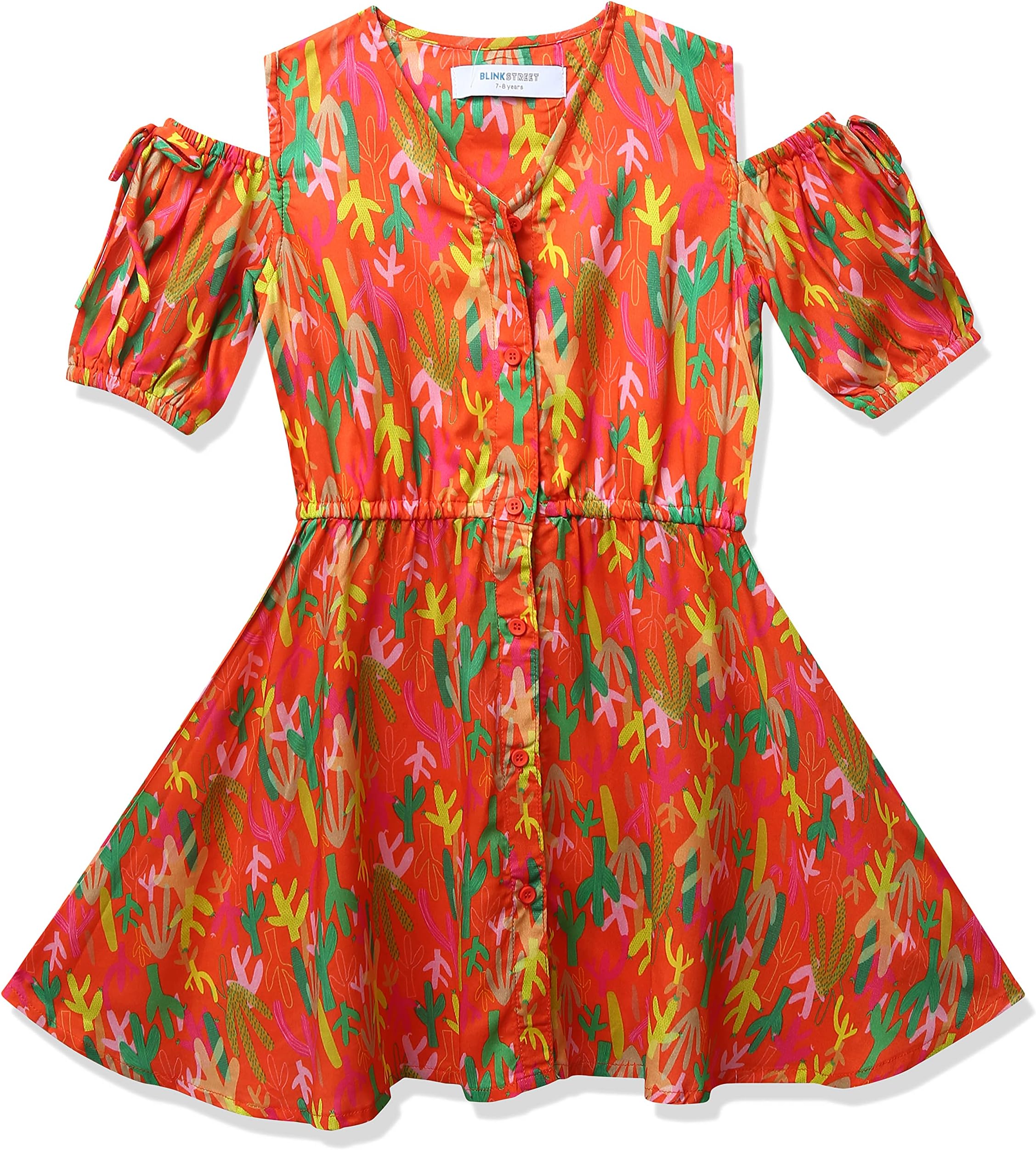 Blink Street Girl's Rayon Fit and Flare above The Knee Dress