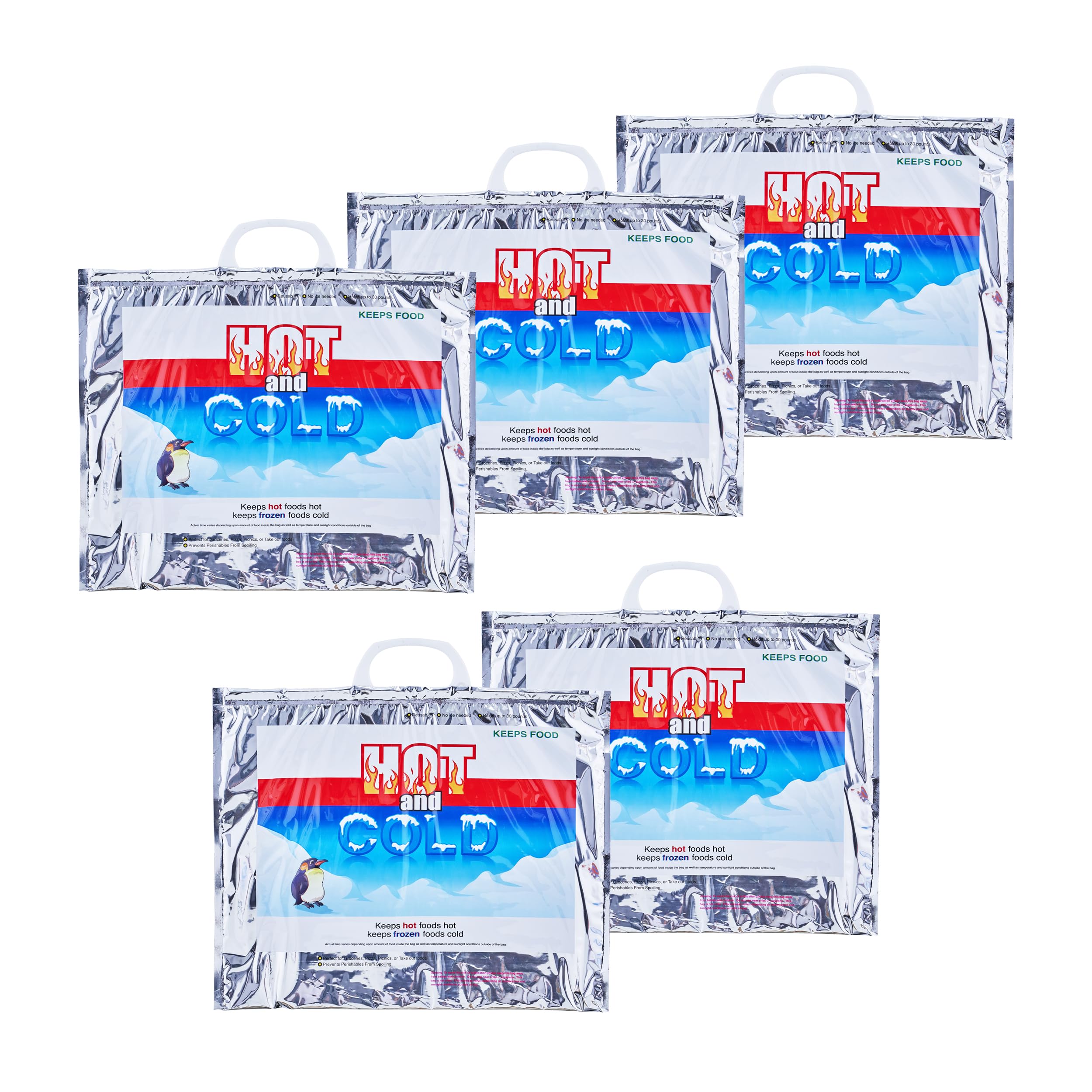 Superio Hot and Cold Insulated Bags for Food Delivery, Grocery Shopping Bags, Food Storage for Hot and Frozen Food for Travel, Disposable Cooler Bag,