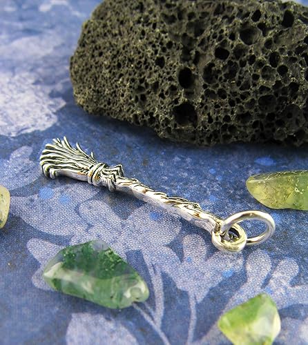 Miniatura 5 de Little Witchs Broom Besom Charm Pendant Necklace Handmade Pendant Only or With Chain 100 Sterling Silver