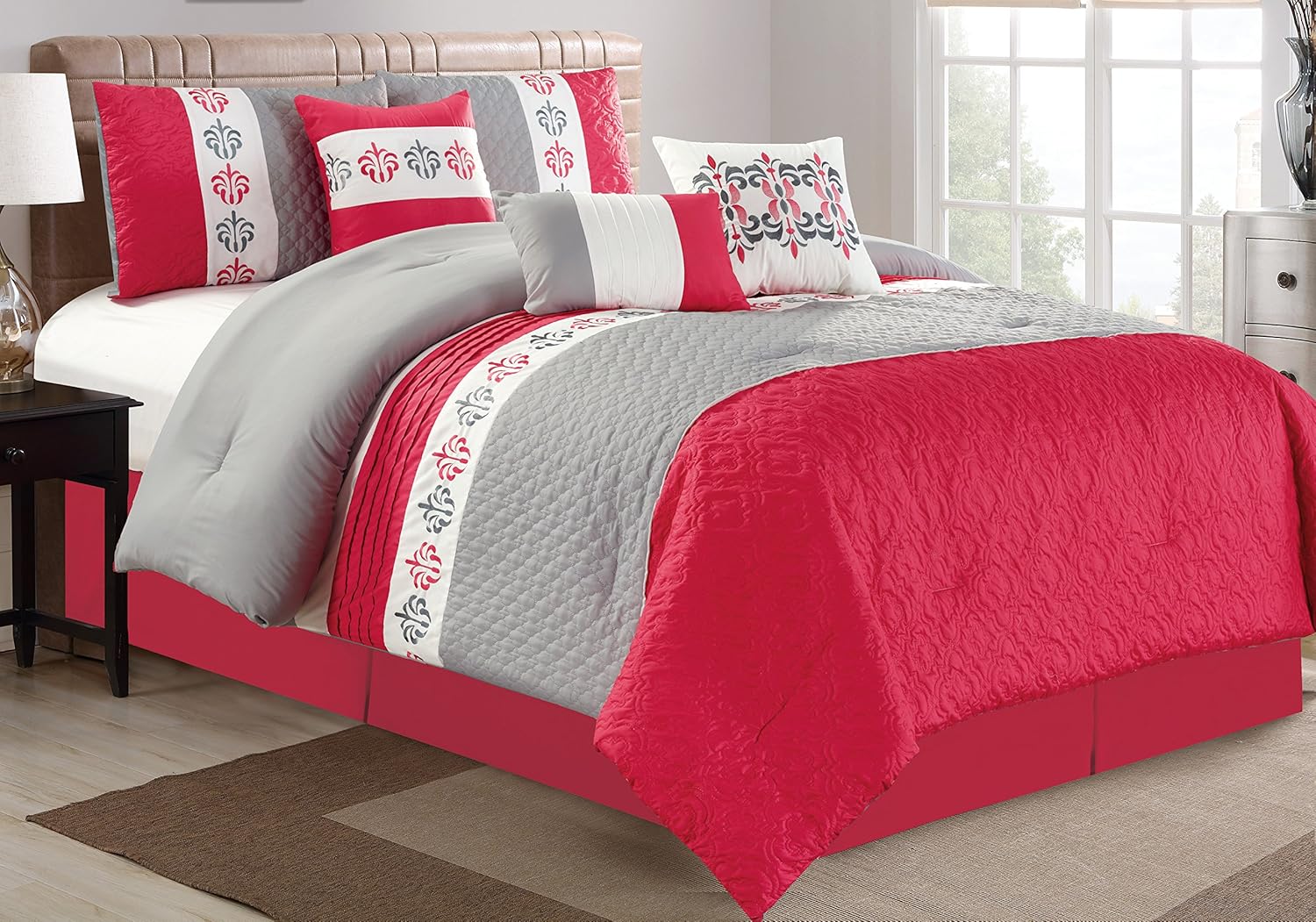 JABA USA 21099KINGPINK King Pink Comforter Set Home