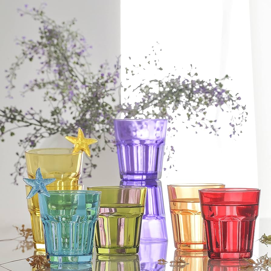 カラフルコップ Amazon.co.jp: lav 色付きドリンクグラス6個セット - 色付き