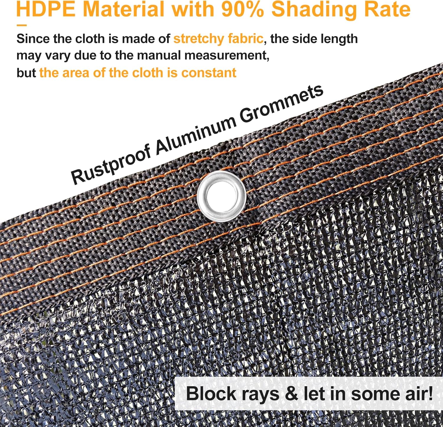 UCINNOVATE Garden 90% Shade Tarp 10x20 FT UV Resistant Sunshade Mesh Cover with Grommets, Sunscreen Net for Plant Heat Protection, Black Shade Cloth for Outdoor Pergola Patio Deck Backyard Barn Kennel