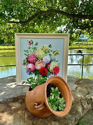 Miniatura 2 de RiolisJuego 14Count Dahlias de punto de cruz, diseño de Kit, 17.75x 17.75"