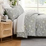 Southshore Fine Living, Inc. Collection Infinite Blossom - Qualité Premium surdimensionnée 3-Piece Couverture de coudée, Roi/Californie Roi, Bleu ardoise