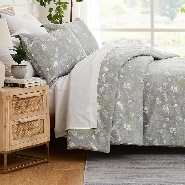 Southshore Fine Living, Inc. Collection Infinite Blossom - Qualité Premium surdimensionnée 3-Piece Couverture de coudée, Roi/Californie Roi, Bleu ardoise