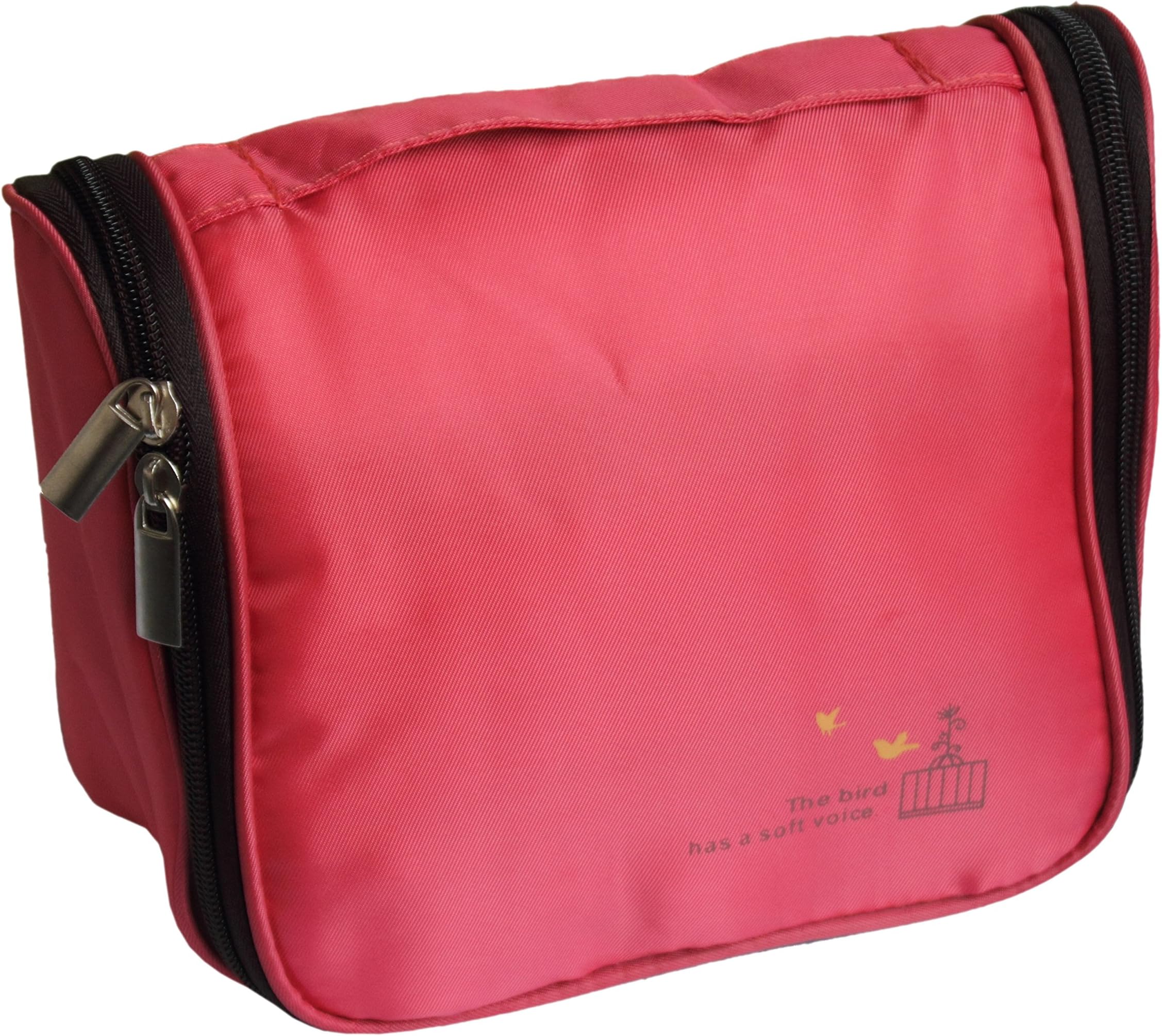CherryTravel 4 Compartments Hanging Travel Toiletry Organizer / Cosmetic Bag / Shower Kit Bag Pink