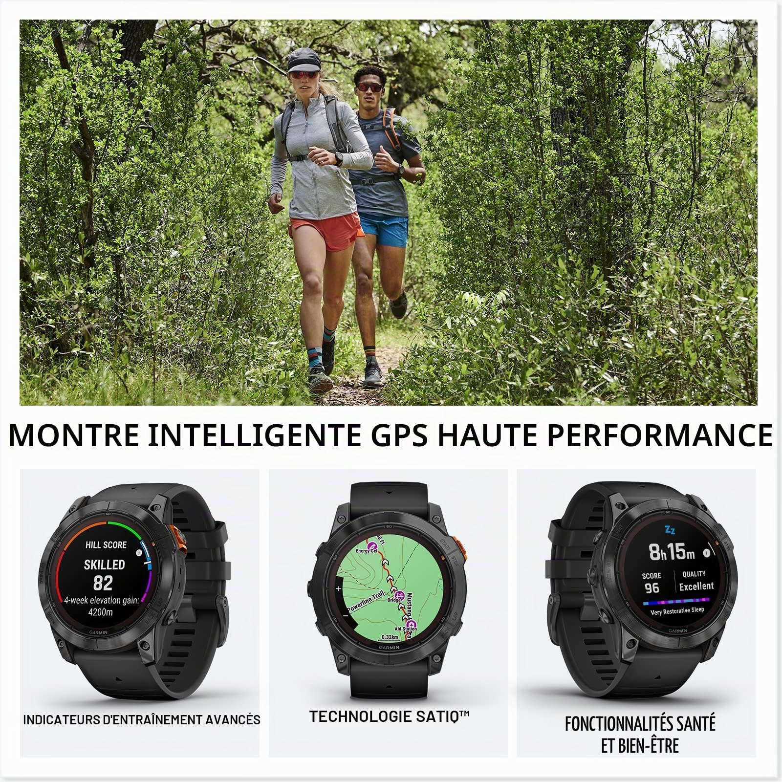 Garmin fēnix 7X Pro, Solar - Montre GPS Multisports connectée – Gray avec Bracelet Noir – Boîtier 51 mm (Reconditionné)