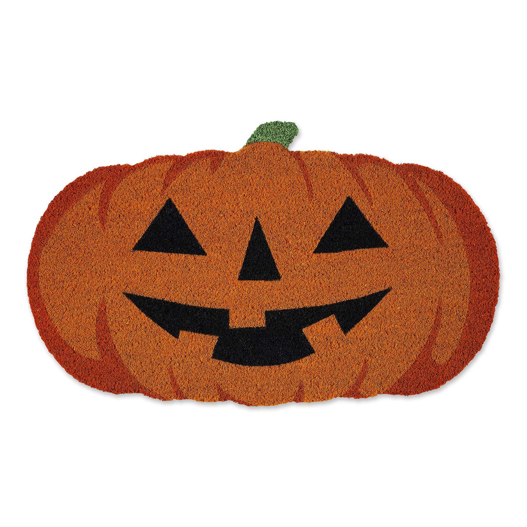 DII Halloween Door Mat Outdoor, Jack-O-Lantern Coir Welcome Mat, 17x29