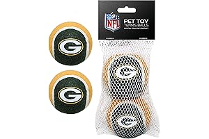 Pets First NFL GREEN BAY PACKERS SQUEAK TENNIS BALLS FOR DOGS & CATS