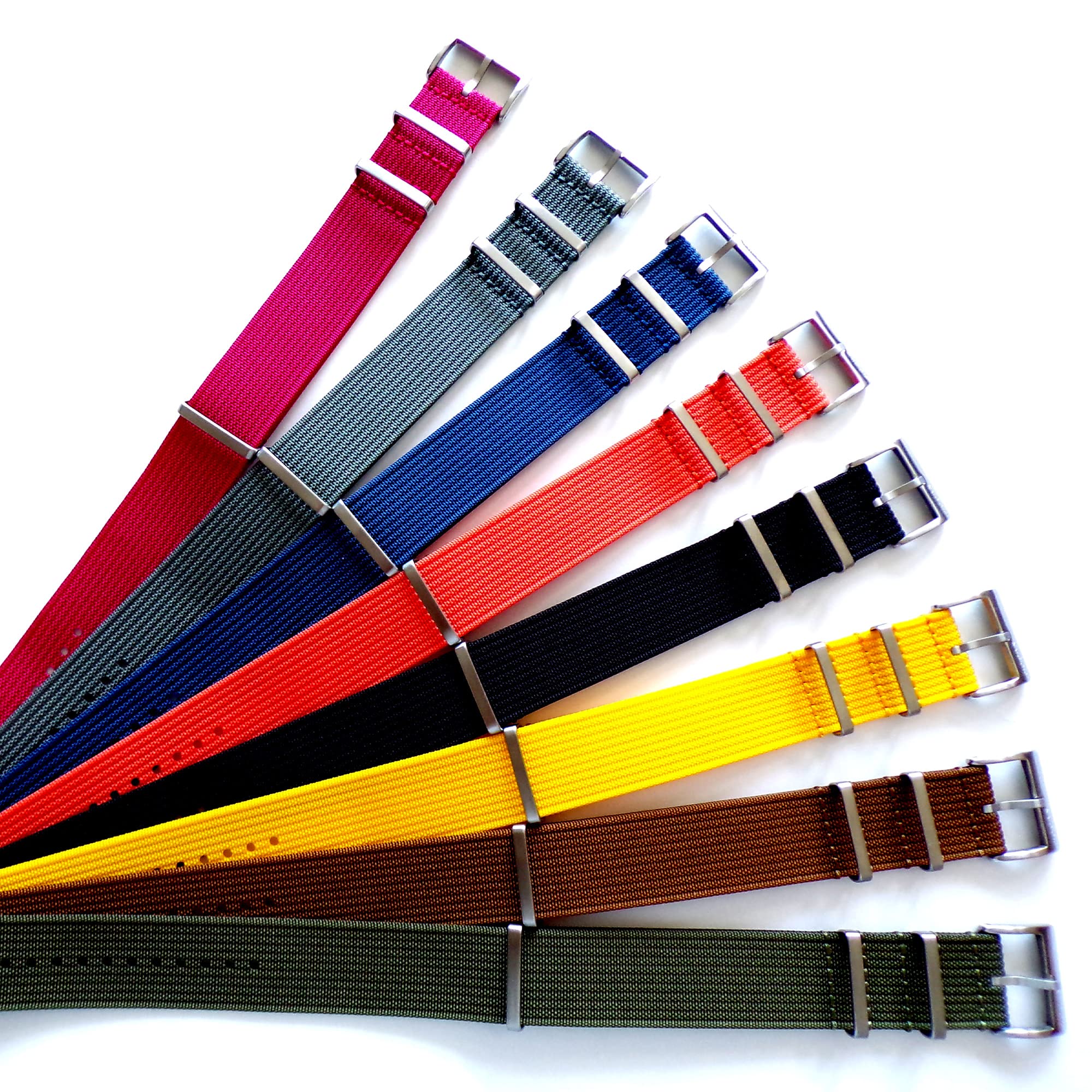 NATO® Ribbed Ballistic Nylon Military Dive Watch strap Water resistant Watch Band Satin Buckles Replacement strap 20mm 22mm USA stock (22mm, Olive Green)