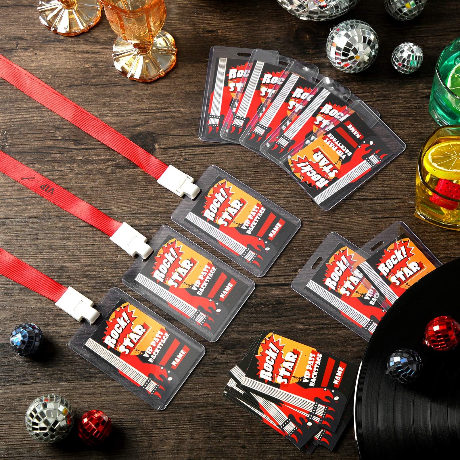 Amazon.com: Eersida 25 Pcs Rock Star Party VIP Lanyards Rock and