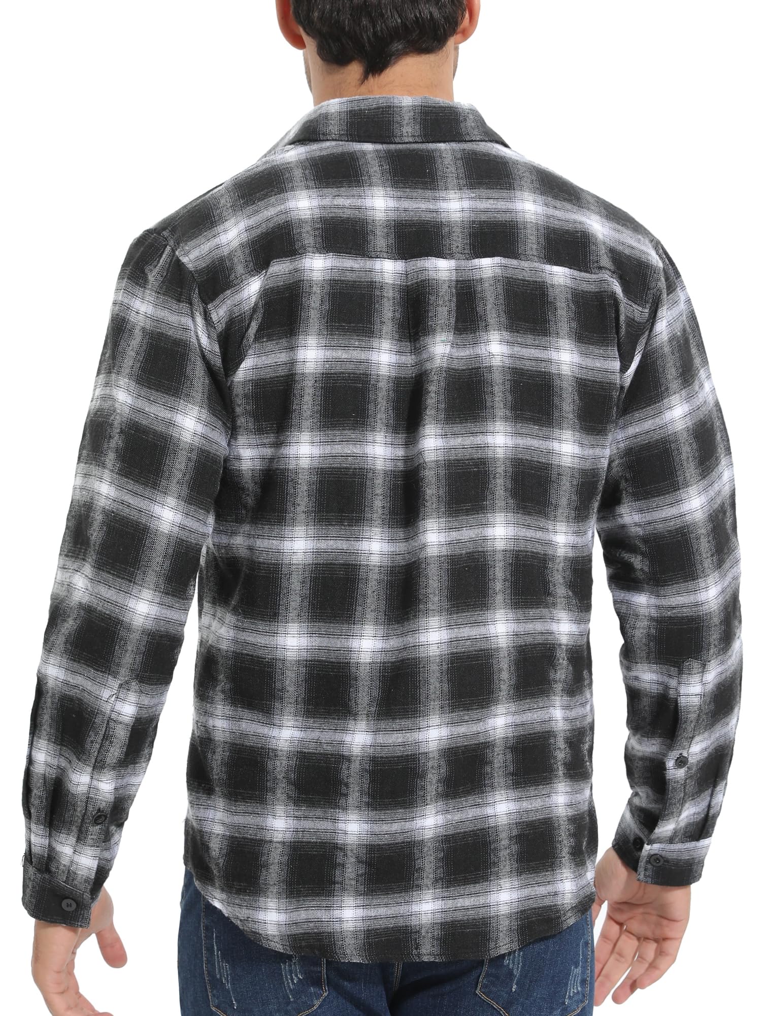 Chemisier Carreaux Coton Homme Chemise Bûcheron Western Veste à Carreaux en Flanelle T Shirt Manches Longues Casual Décontractée Classique Retro Ecossaise Gilet Blouse S-XXXL