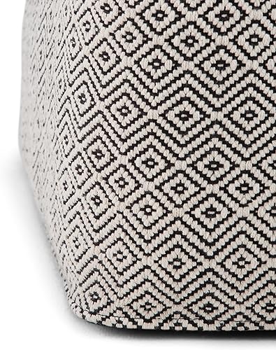 Miniatura 26 de SIMPLIHOME Edgeley Puf redondo bohemio en gris, tejido natural de yute trenzado para la sala de estar, el dormitorio y la habitación de los niños