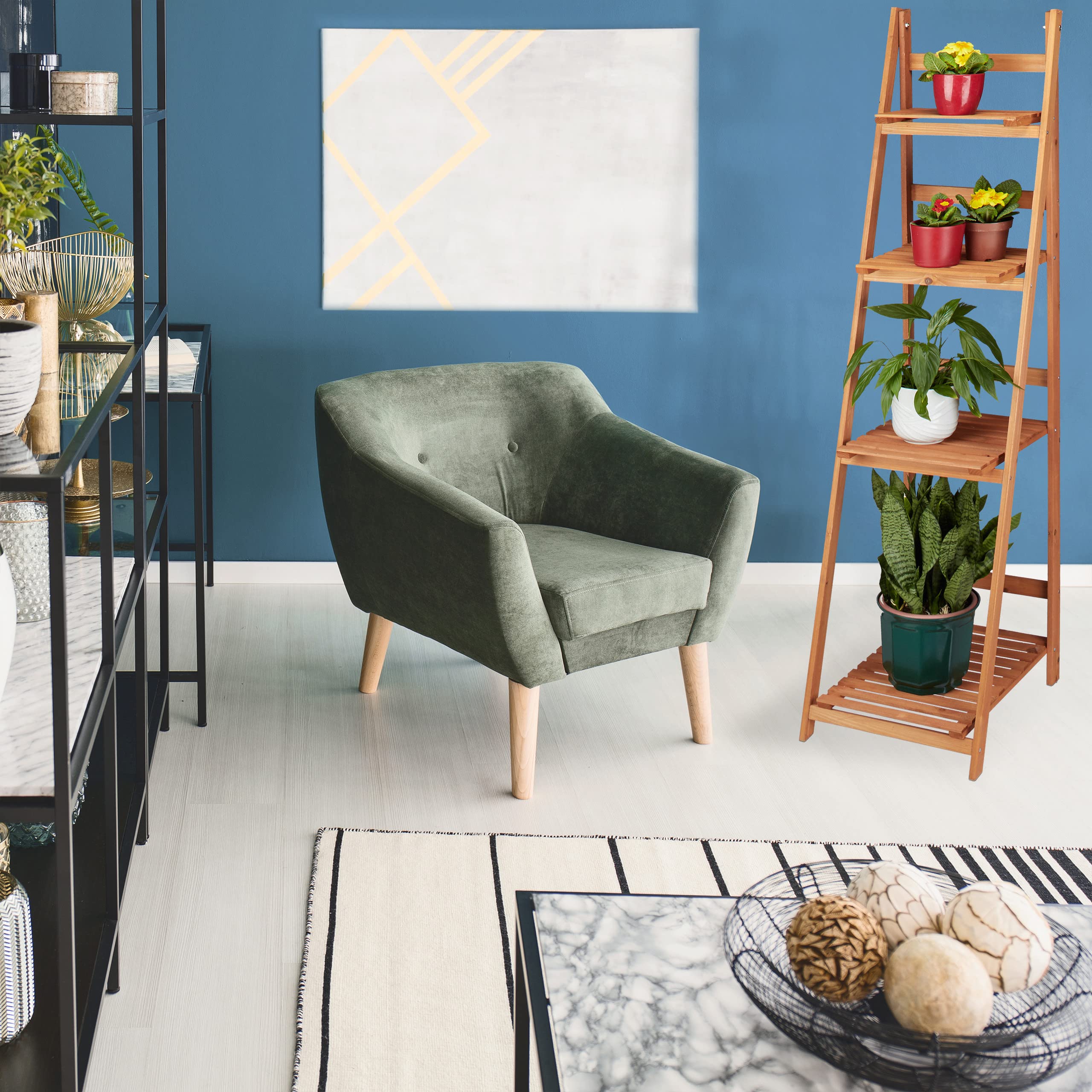 Relaxdays Escalier pour plantes bois échelle plante support intérieur HxlxP: 161 x 41 x 25 cm 4 niveaux - marron