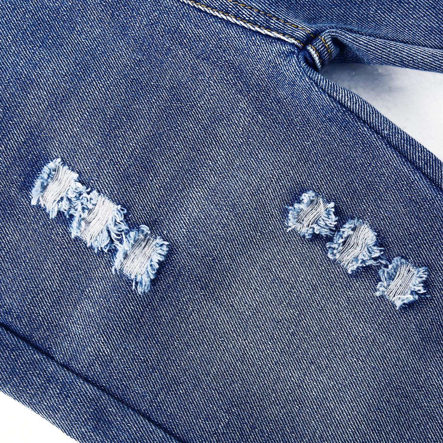 KIDSCOOL SPACE Baby & kleine Mädchen/Jungen Große Latztasche Stone Washed Zerrissene Denim-Latzhose