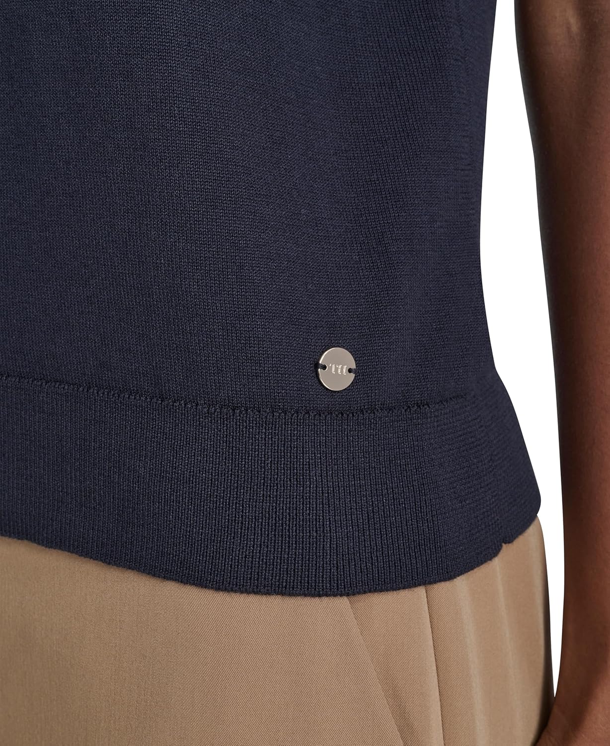 Tommy Hilfiger Womens Solid Puff Sleeve Mockneck Short Sleeve Sweater - Image 6