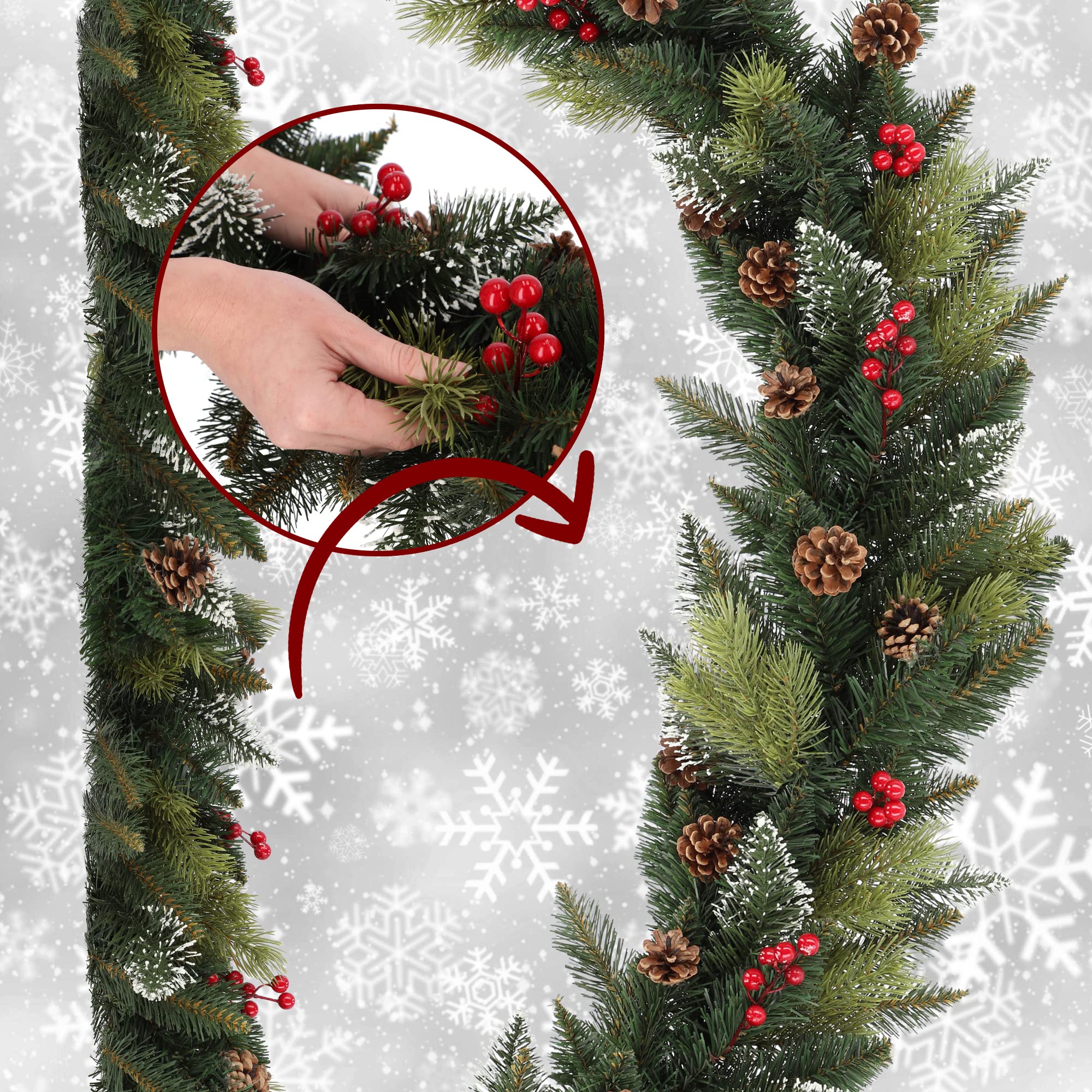 KADAX Kiefergirlande, Dekogirlande, 115cm Lange Tannengirlande, Künstliche Weihnachtsgirlande aus PVC-Folie, Kamindekoration, Weihnachtsdekoration (Dancer)