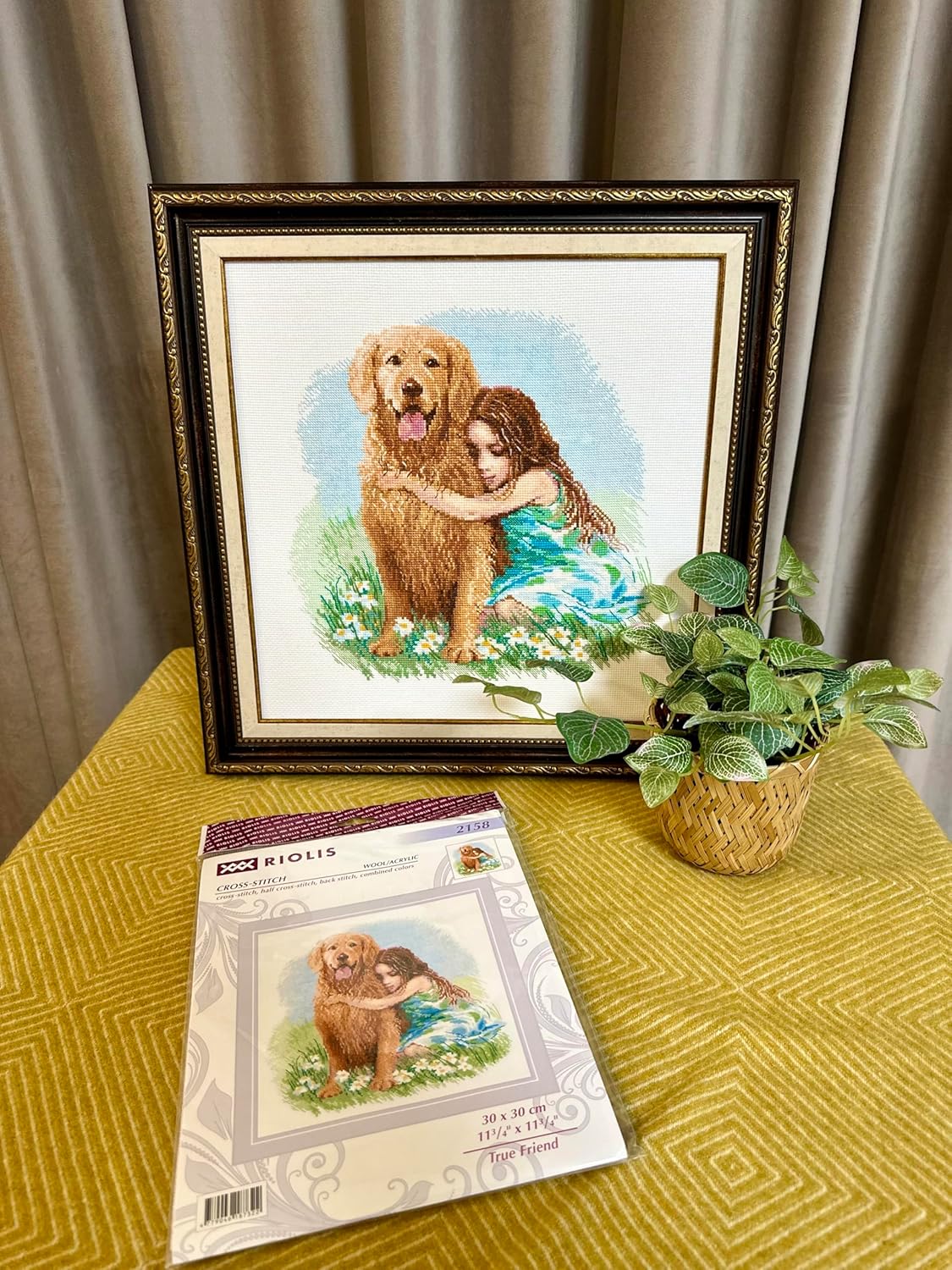 RIOLIS - True Friend 2158, Dogs Cross Stitch Kits 11¾" x 11¾", Counted Cross Stitch Kits, Counted Cross Stitch Kits for Beginners & Advanced, Cross Stitching Kits for Adults, Dog Embroidery Kit