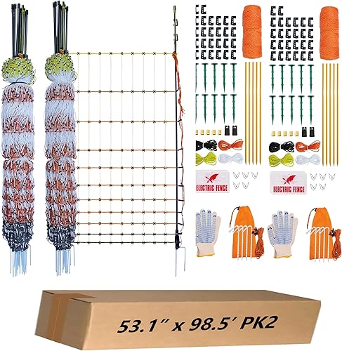 Miniatura 9 de Valla de red eléctrica para aves de corral, 41.3 pulgadas de alto (se puede elevar a 53.1 pulgadas de alto) x 98.5 pies de largo para pollo, oveja