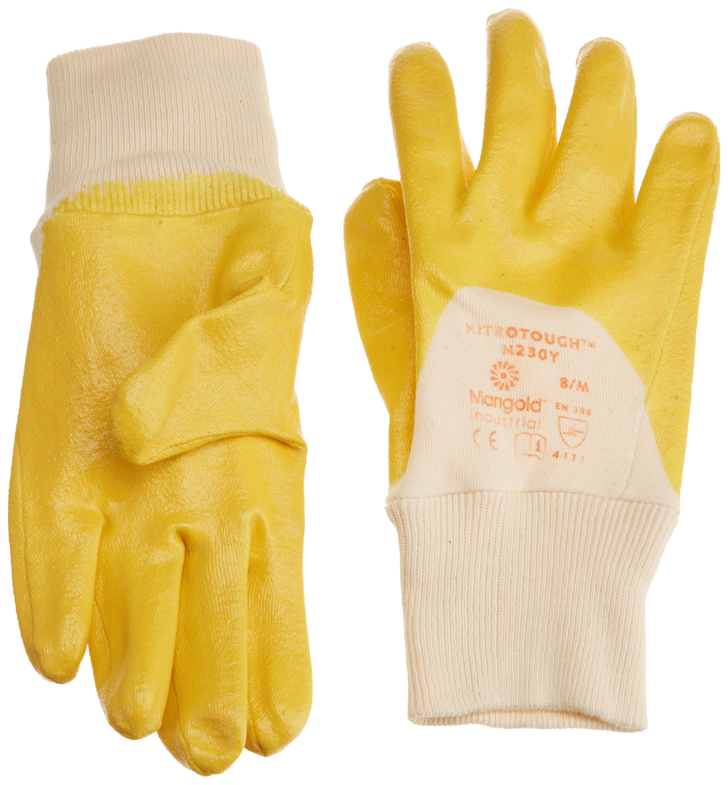 N230Y Nito Tough Light p/c k/w Gloves Size 8 - Yellow - Marigold