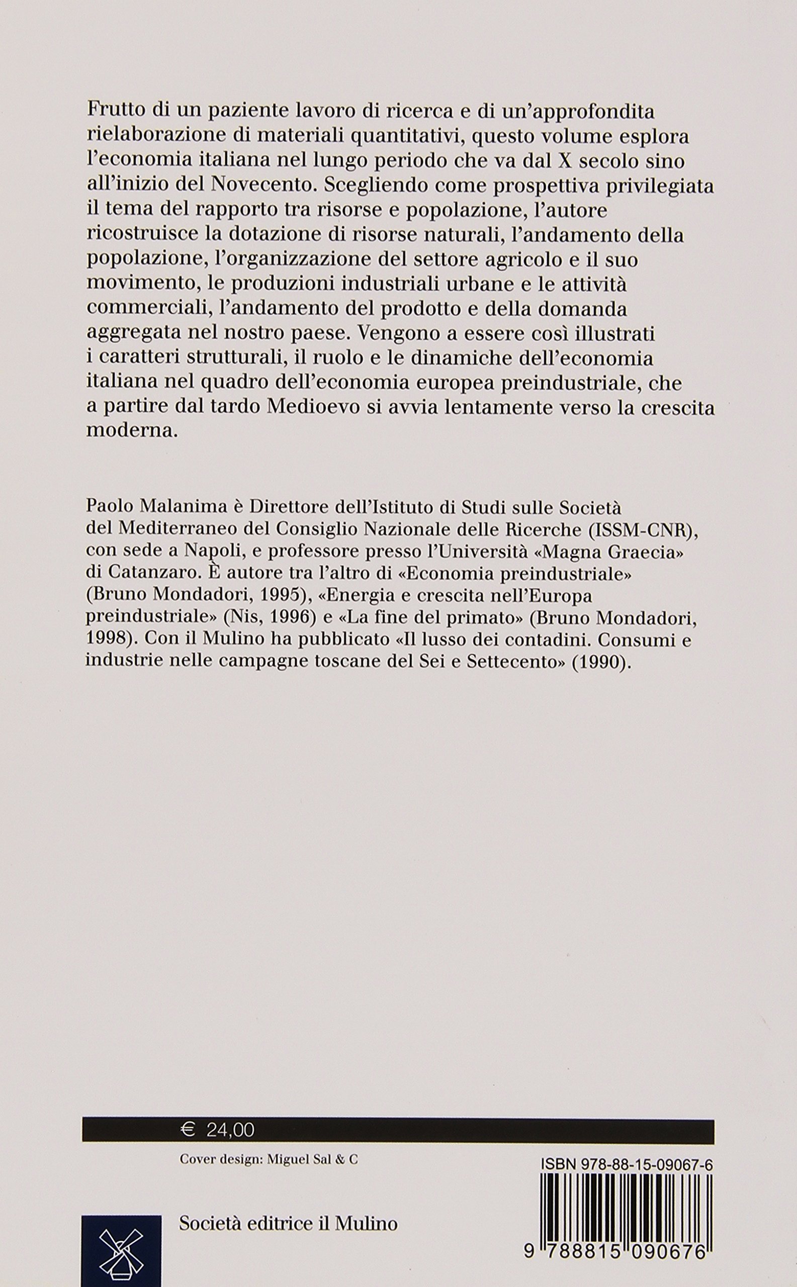 L'Economia italiana. Dalla crescita medievale alla crescita contemporanea