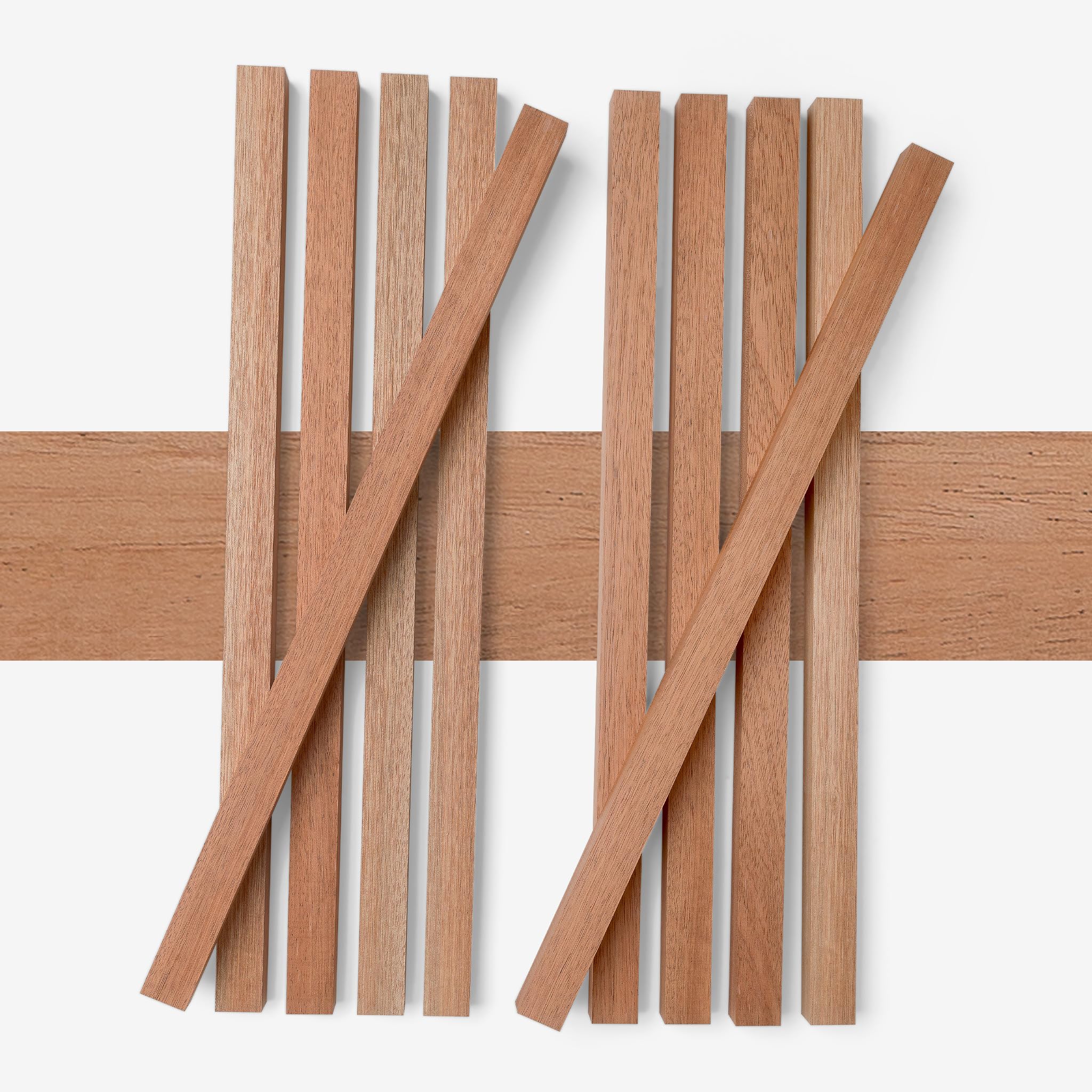 Juego de 10 listones de madera de caoba cepillada, 30 × 30 × 500 mm, listones de madera maciza natural y listos para pegar, para muebles, ventanas y construcción de interiores