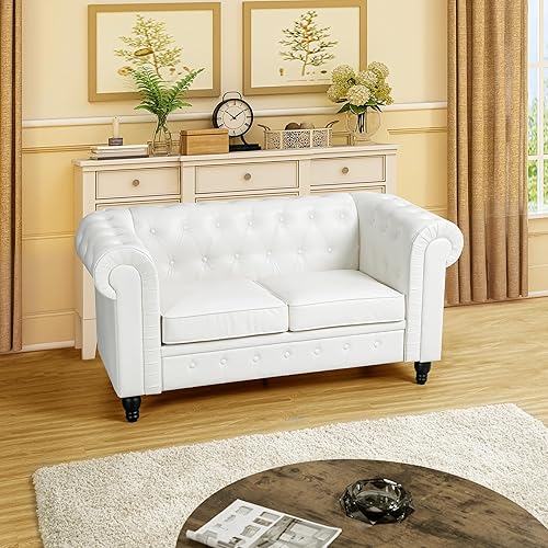 Miniatura 38 de Naomi Home Emery Chesterfield - Sofá con brazos enrollados, cojines copetudos/sofá modular de 3 plazas para espacios pequeños, sala de estar,