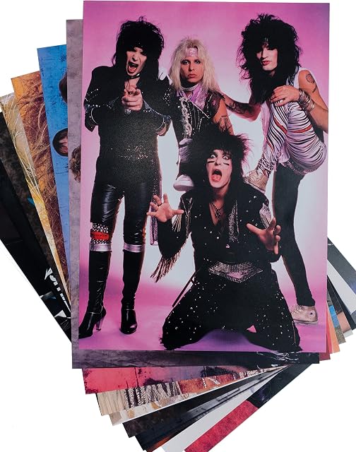 80s Party Decorations Posters Pack of Ten 80s Metal Rock Posters A4 Size