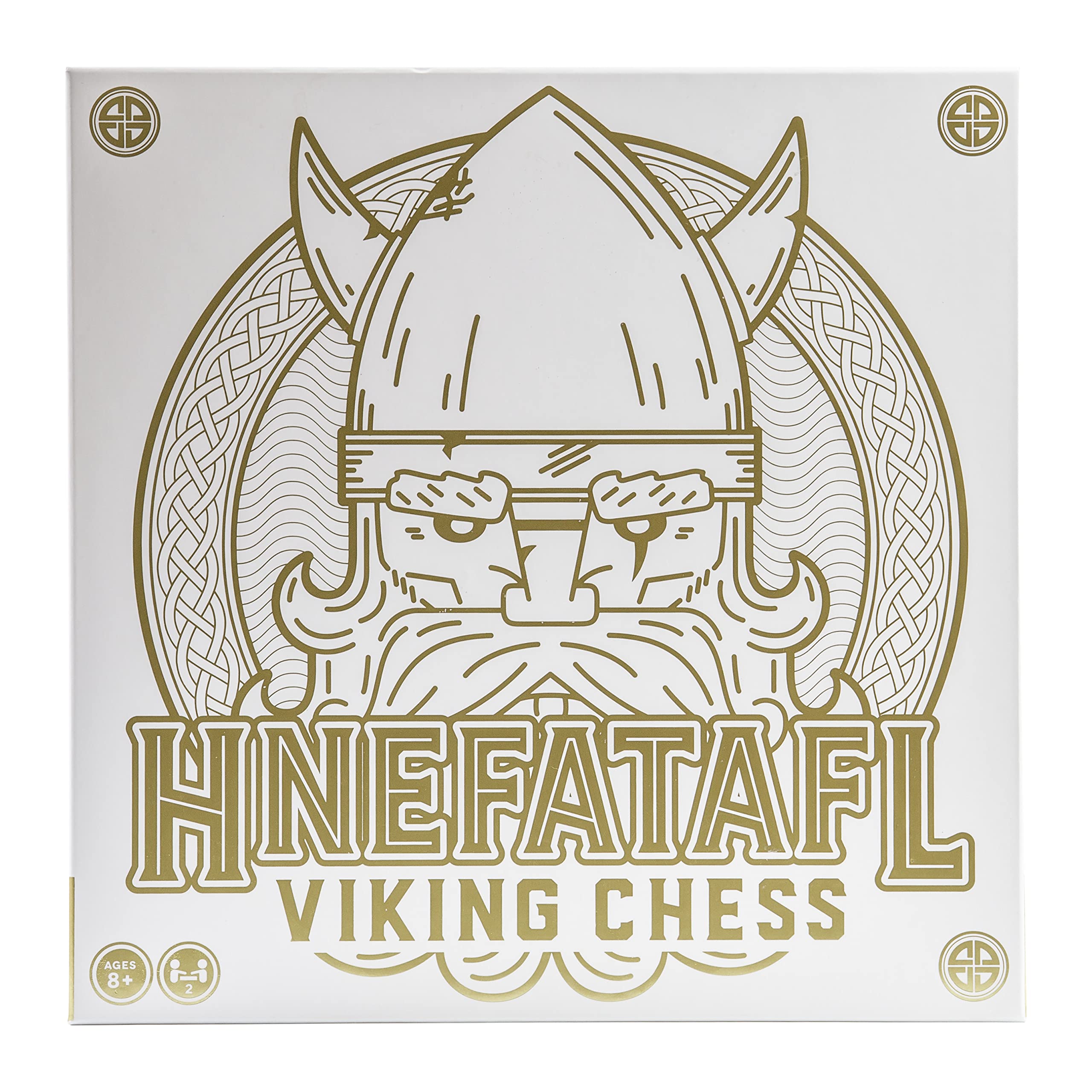 Hnefatafl, Two Player Strategy Game with Wooden Game Board, for Kids and Adults