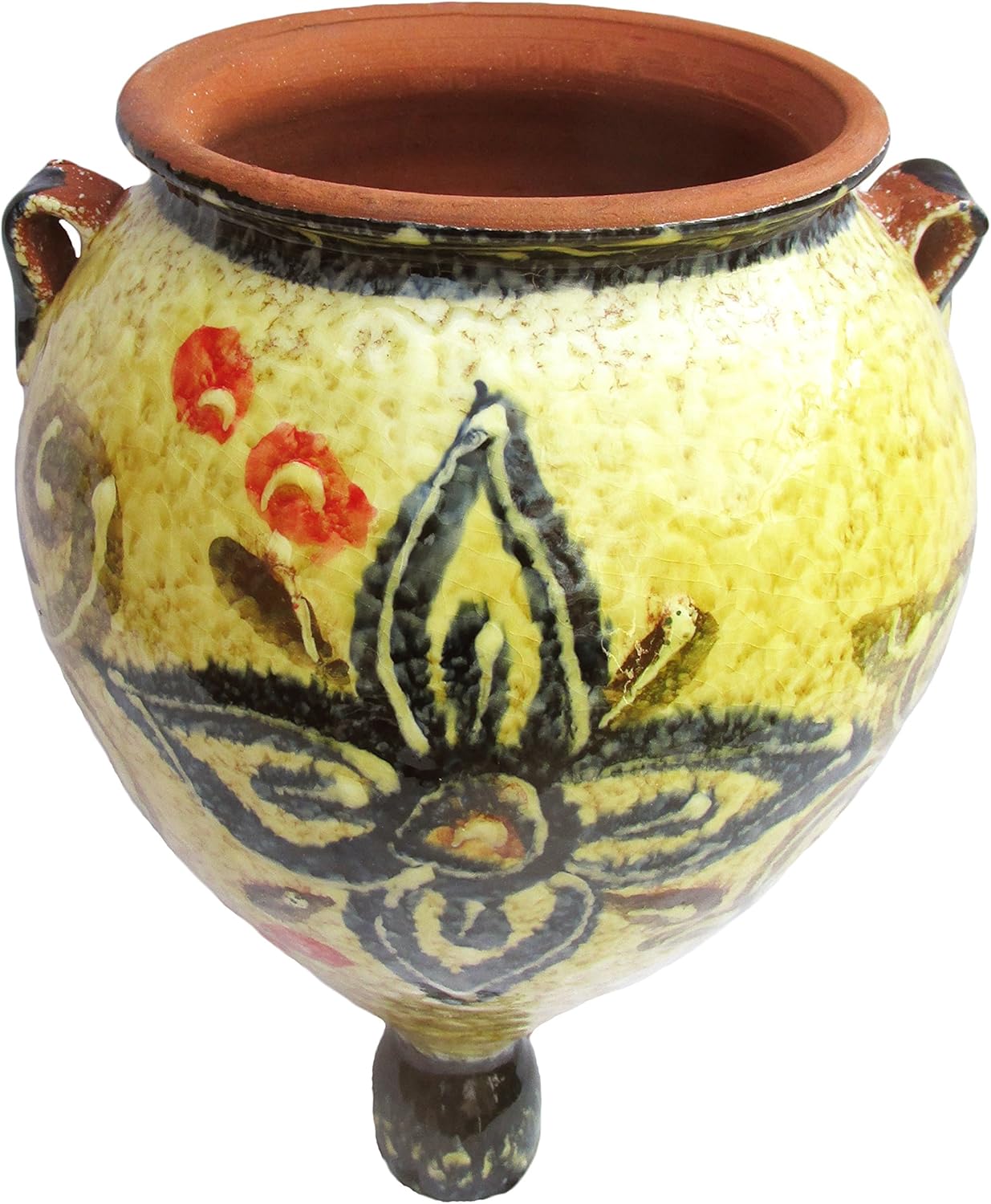 Cactus Canyon Ceramics Spanish Hand-Painted Orza Wall Flower Planter, Spanish Honey