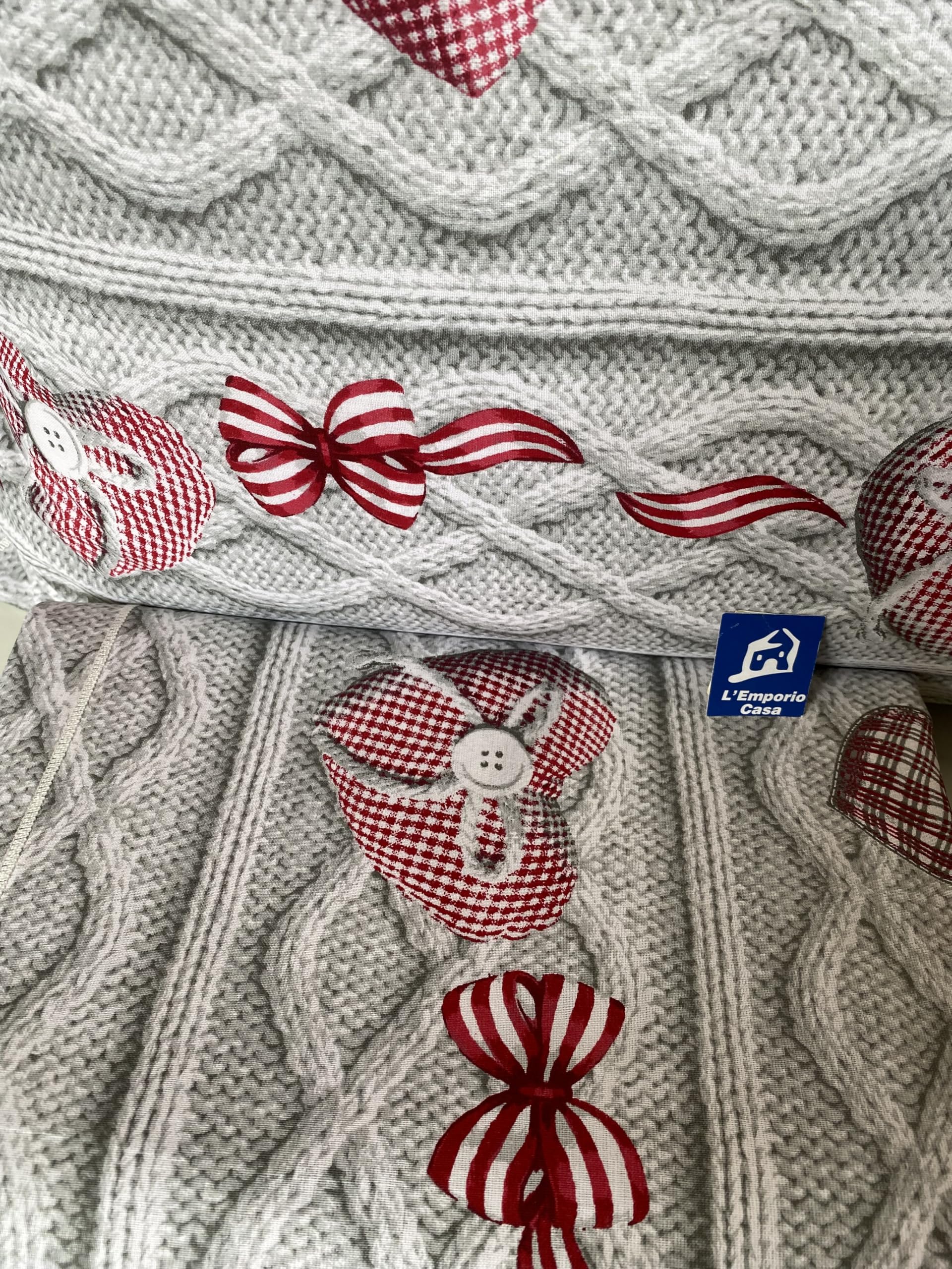 L'Emporio Casa Set Lenzuola Completo Matrimoniale di Cotone 100% Morbidissime Eleganti - Varie Fantasie (Cuori Fiocco)