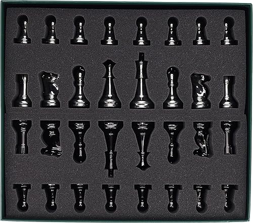 Miniatura 8 de Juego de ajedrez Staunton de metal definitivo con 3.75 pulgadas King - Piezas de ajedrez ponderadas solamente, plata y negro, juego de ajedrez de