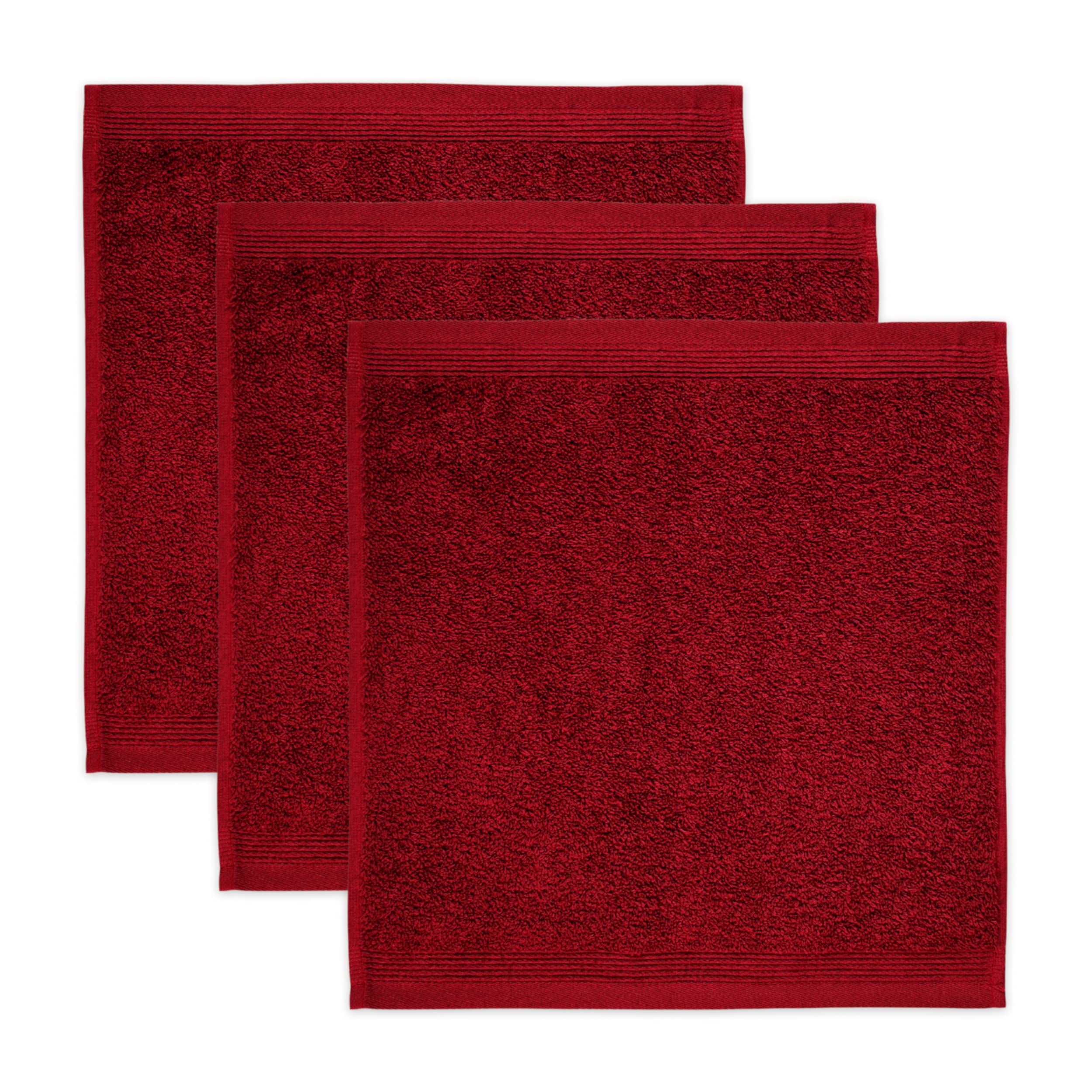 möve Superwuschel Seiftuch 30 x 30 cm aus 100% Baumwolle, ruby 3er Set