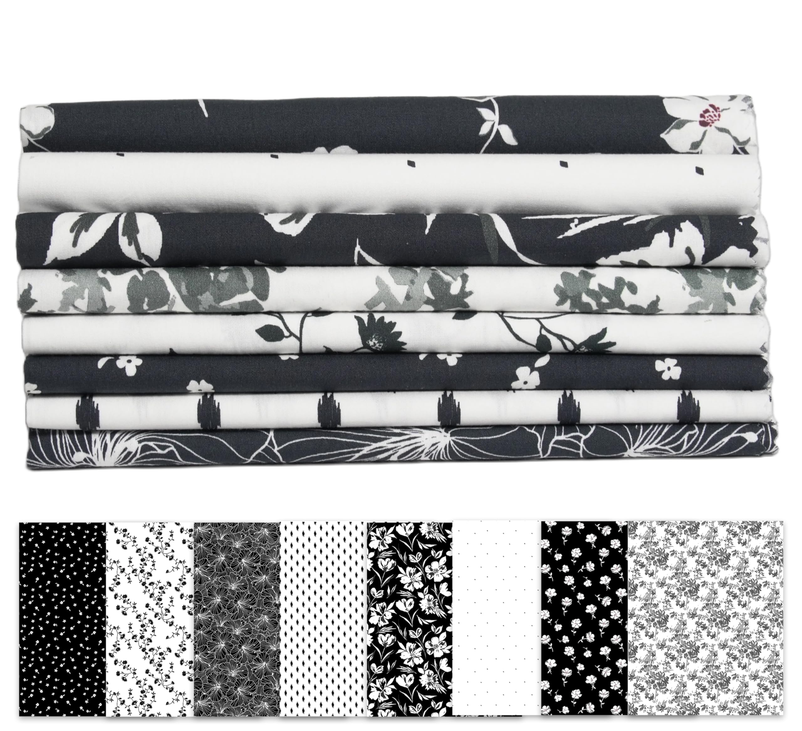 Soimoi 8 Pc Fat Quarter Bundle- Florals Print 18"x 22" DIY Patchwork- 100% Cotton Pre-Cut Quilting Fabric Multicolor