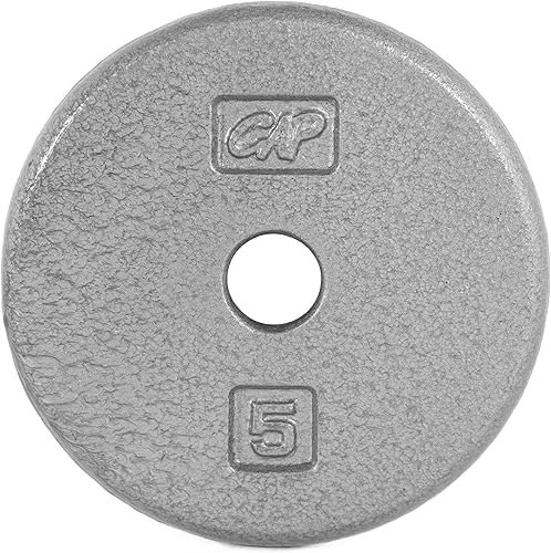 Miniatura 12 de CAP Barbell Placas de peso estándar de hierro fundido de 1 pulgada, individuales y juegos | 1.25-50 libras | Múltiples opciones Gris,Negro, 10